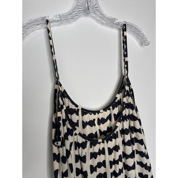 Bel Kazan Bow Print Maxi Dress Black White Ruffle Hem Boho Resort large - Picture 10 of 16